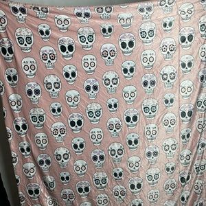 Sugar Skull Fuzzy Blanket